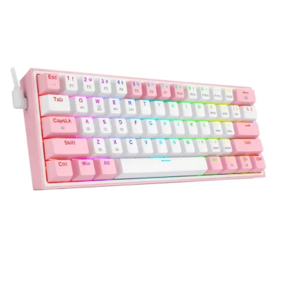 Teclado Gamer Redragon K616 Fizz Rgb Pro Blanco Y Rosa