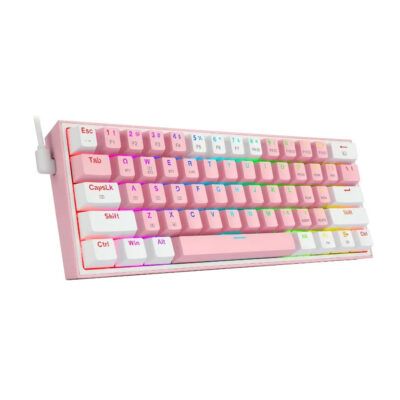 Teclado Gamer Redragon K616 Fizz Rgb Pro Rosa Y Blanco