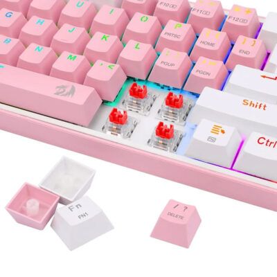 Teclado Gamer Redragon K616 Fizz Rgb Pro Rosa Y Blanco - Image 2