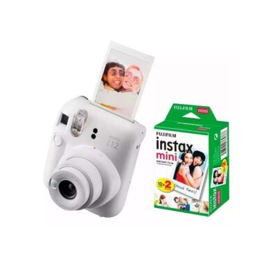 Fuji Instax Mini 12 Blanco Arcilla + Pack 20 Fotos