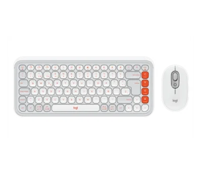 Logitech POP Icon Combo Teclado y Mouse Naranja y Blanco - Image 5