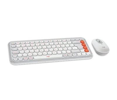 Logitech POP Icon Combo Teclado y Mouse Naranja y Blanco