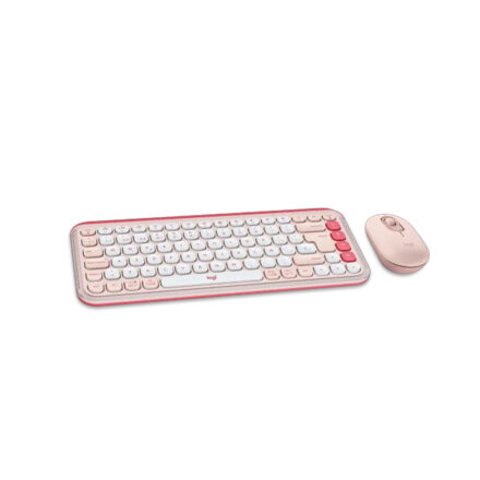 Logitech POP Icon Combo Teclado y Mouse Rosado y Blanco Crudo