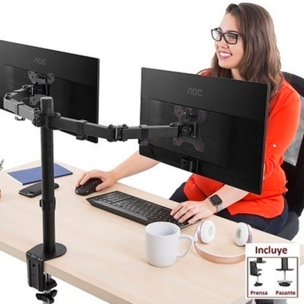 base dual monitor de mesa para oficinas