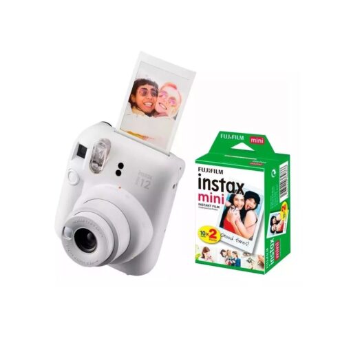 Fuji Instax Mini 12 Blanco Arcilla + Pack 20 Fotos
