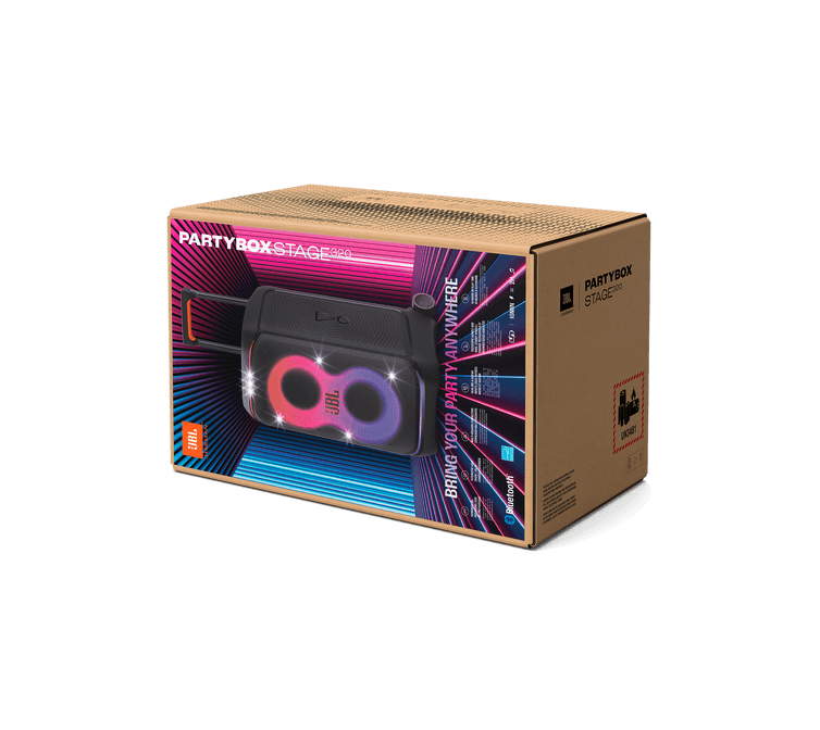 Jbl partybox stage 320 box image sideview sku 1605x1605px