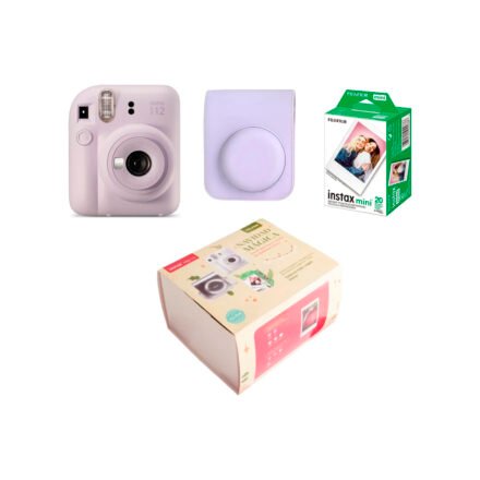 Combo Mágico Instax Fuji Mini 12 Lila +20 Fotos+Estuche Lila
