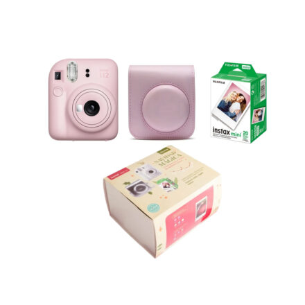 Combo Mágico Instax Fuji Mini 12 Rosa +20 Fotos + Estuche Rosa