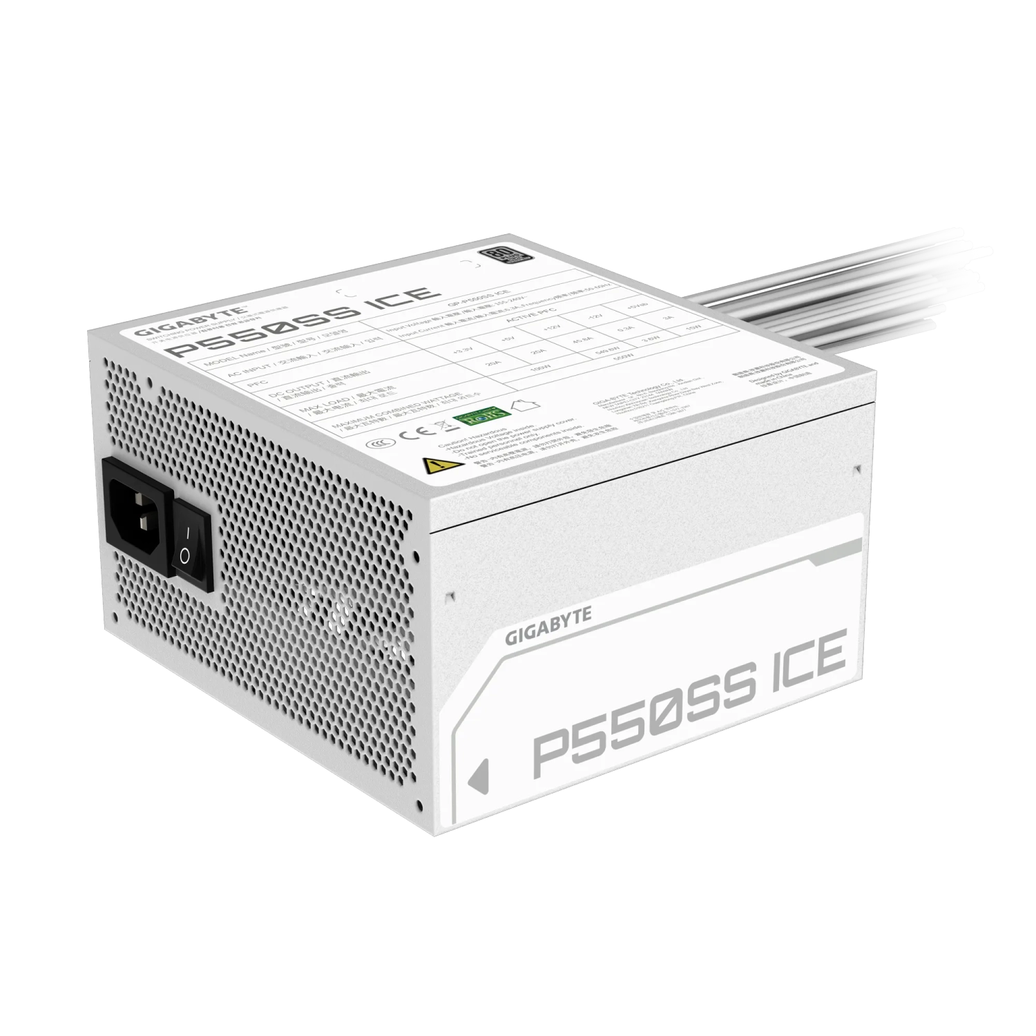 Fuente ATX | Gigabyte | GP-P550SS ICE | 550W 80 PLUS Silver Blanca Fuente ATX | Gigabyte | GP-P550SS ICE | 550W 80 PLUS Silver Blanca