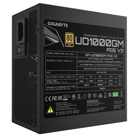 Fuente | Gigabyte | UD1000GM PG5 V2 | 1000W 80 Plus Gold Full Modular