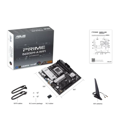 Motherboard | ASUS | PRIME B650EM-A WIFI | AM5 DDR5 Wi‑Fi 6 PCIe 5.0