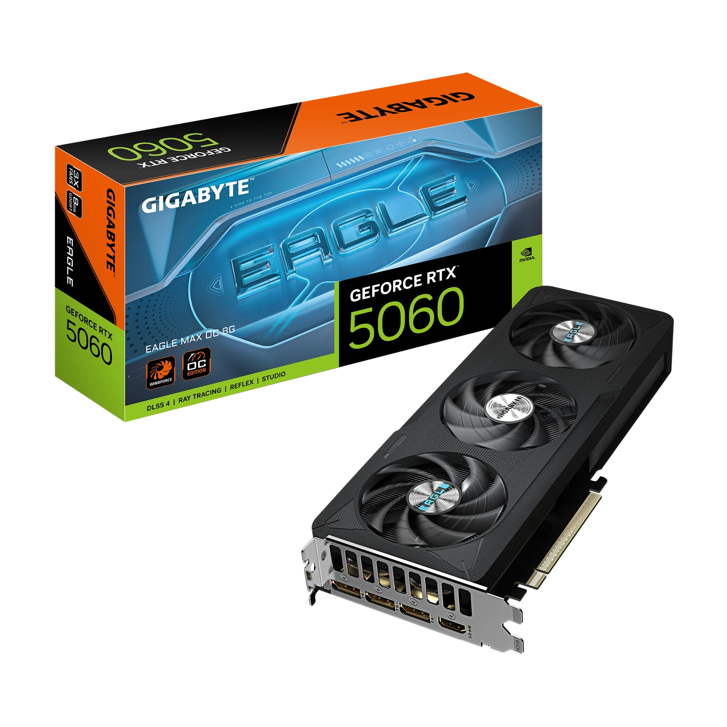 Placa de Video GIGABYTE GeForce RTX 5060 EAGLE MAX OC 8G - 1 Placa de Video GIGABYTE GeForce RTX 5060 EAGLE MAX OC 8G