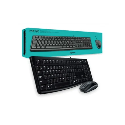 Combo | Logitech | MK120 | Teclado Español + Mouse USB con Cable Negro