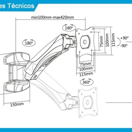 SOPORTE INTELAID DE ESCRITORIO 13/27 VESA 100X100 IT-DBWO