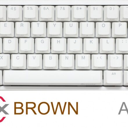 TECLADO GAMER DUCKY ONE 2 MINI PURE WHITE RGB CHERRY BROWN RGB DOUBLE-SHOT PBT MECANICO