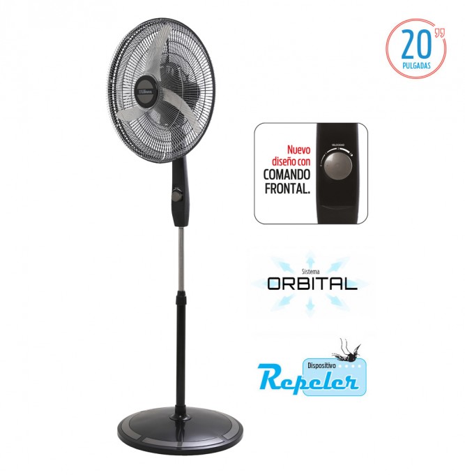 LILIANA VENTILADOR PIE 20 PARRILLA CROM ASPAS METAL VPC20B - 3 LILIANA VENTILADOR PIE 20 PARRILLA CROM ASPAS METAL VPC20B