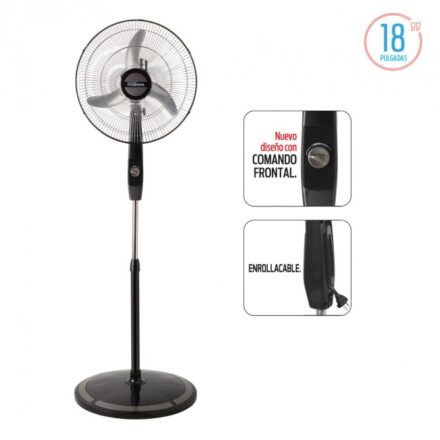 LILIANA VENTILADOR PIE 18 PARRILLA CROM ASPAS METAL VPC18M