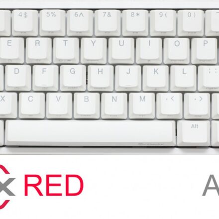 TECLADO GAMER DUCKY ONE 2 MINI PURE WHITE RGB VERSION  GAMING CHERRY MX RED DOUBLE-SHOT PBT MECANICO