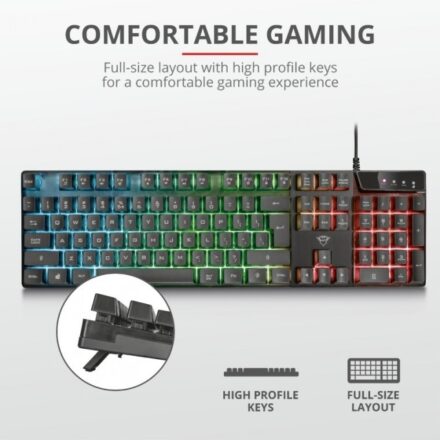 TECLADO GAMER TRUST AZOR GXT 835 / IDIOMA INGLES