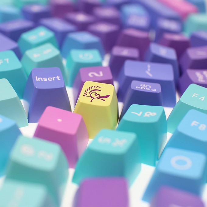 DUCKY KEYCAP SET AZURE SA US ABS SEAMLESS DOUBLE SHOT - 8 DUCKY KEYCAP SET AZURE SA US ABS SEAMLESS DOUBLE SHOT