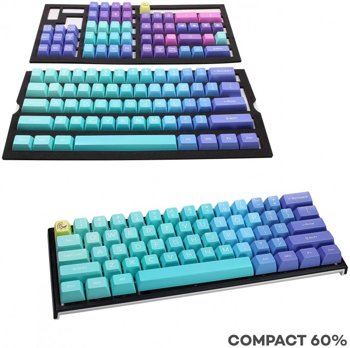 DUCKY KEYCAP SET AZURE SA US ABS SEAMLESS DOUBLE SHOT - 9 DUCKY KEYCAP SET AZURE SA US ABS SEAMLESS DOUBLE SHOT