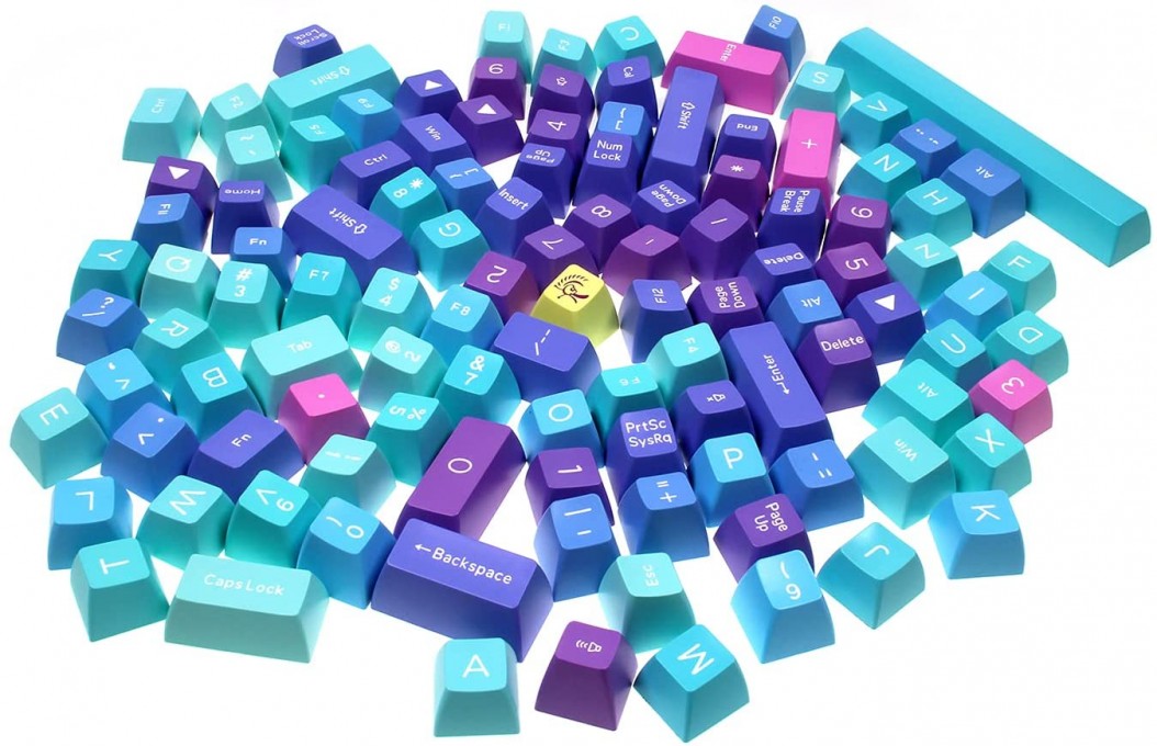 DUCKY KEYCAP SET AZURE SA US ABS SEAMLESS DOUBLE SHOT - 6 DUCKY KEYCAP SET AZURE SA US ABS SEAMLESS DOUBLE SHOT