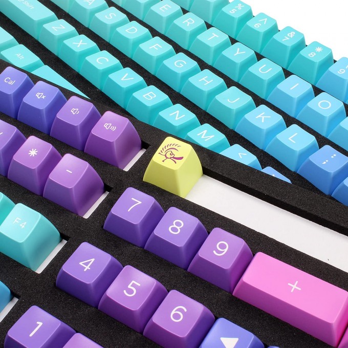 DUCKY KEYCAP SET AZURE SA US ABS SEAMLESS DOUBLE SHOT - 5 DUCKY KEYCAP SET AZURE SA US ABS SEAMLESS DOUBLE SHOT
