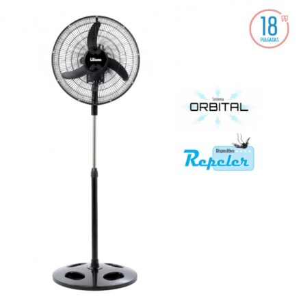 LILIANA VENTILADOR PIE 18 PARRILLA METALICA NEGRA ASPAS PLASTICAS VPRN18