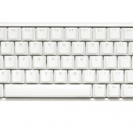 TECLADO MECANICO DUCKY ONE 3 SF TECLAS BLANCAS INTERRUPTOR MARRON INGLES PBT DOBLE DISPARO SIN COSTURAS