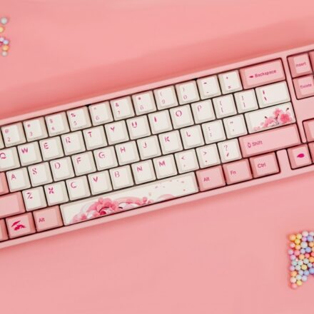 TECLADO MECANICO DUCKY MIYA PRO SAKURA V2 SWITCH VARMILO EC ROSE V2 ENGLISH PBT ILUMINACION LED BLANCO