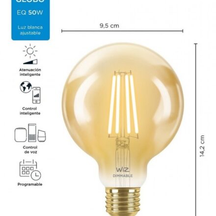 LAMPARA WIZ LED SMART G95 TW/7W E27 AMBER 6/1PF