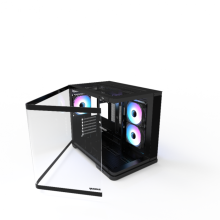 GABINETE GAMER RAIDMAX INFINITA i630 FISHTANK CURVED GLASS ARGB BLACK