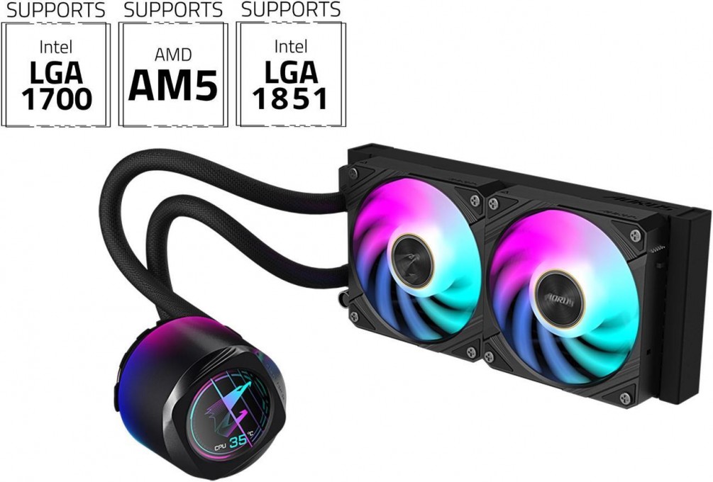 Water Cooler | GIGABYTE | AORUS WATERFORCE X II 240 | LCD y 2x120 mm ARGB - 2 Water Cooler | GIGABYTE | AORUS WATERFORCE X II 240 | LCD y 2x120 mm ARGB