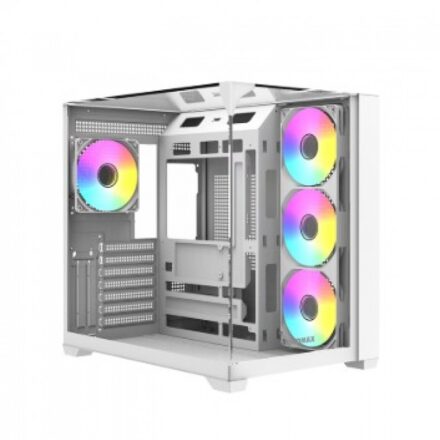 GABINETE GAMER RAIDMAX INFINITA I620 FISHTANK ARGB GLASS WHITE