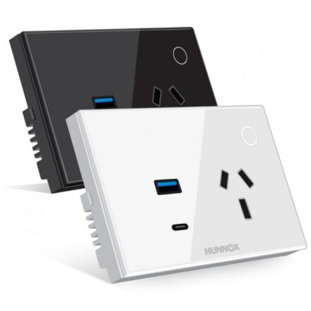 TOMACORRIENTE+USB A+USB C HUNNOX SMART TACTIL BLANCO