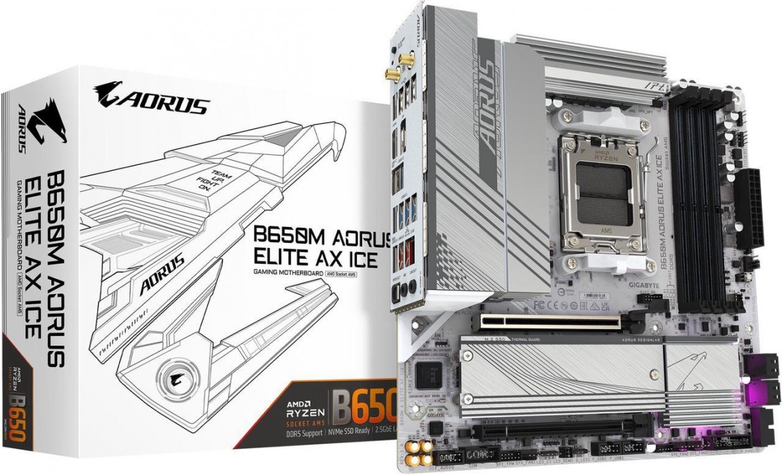 MOTHER GIGABYTE (AM5) B650M AORUS ELITE AX ICE MOTHER GIGABYTE (AM5) B650M AORUS ELITE AX ICE
