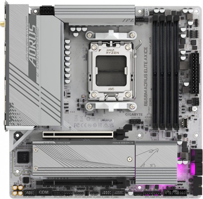 MOTHER GIGABYTE (AM5) B650M AORUS ELITE AX ICE - 2 MOTHER GIGABYTE (AM5) B650M AORUS ELITE AX ICE