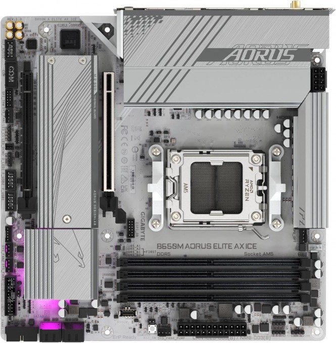 MOTHER GIGABYTE (AM5) B650M AORUS ELITE AX ICE - 5 MOTHER GIGABYTE (AM5) B650M AORUS ELITE AX ICE