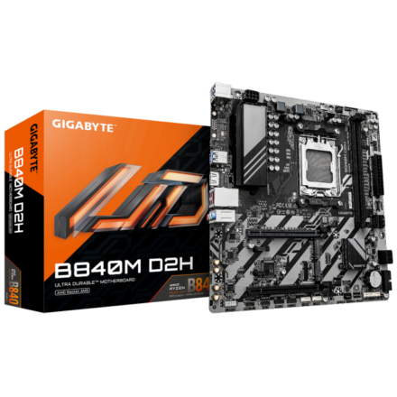 Motherboard | Gigabyte | B840M D2H | AM5 DDR5 Micro ATX 2.5GbE Motherboard | Gigabyte | B840M D2H | AM5 DDR5 Micro ATX 2.5GbE