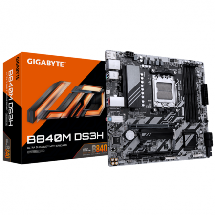 Motherboard | Gigabyte | B840M DS3H Rev. 1.2 | AM5 DDR5 2x M.2 2.5GbE