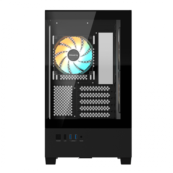 GABINETE GAMER GIGABYTE C201P M-ATX BLACK PANORAMIC - 2 GABINETE GAMER GIGABYTE C201P M-ATX BLACK PANORAMIC