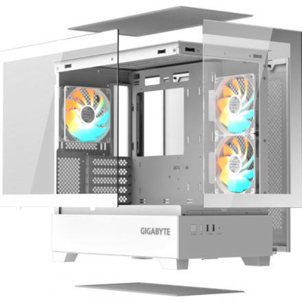 GABINETE GAMER GIGABYTE C201P M-ATX WHITE PANORAMIC