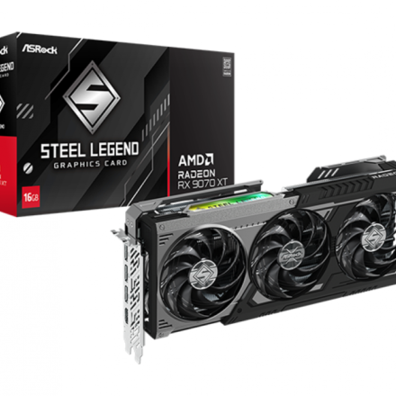 PLACA DE VIDEO ASROCK RX9070XT 16GB STEEL LEGEND DARK