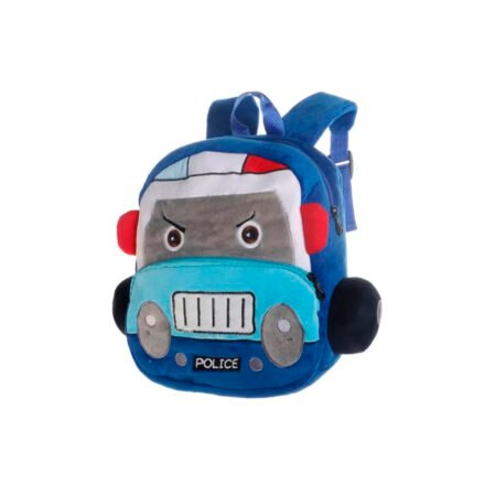 Mochila Trendy infantil camión policía azul | Peluche jardín | Modelo 51322