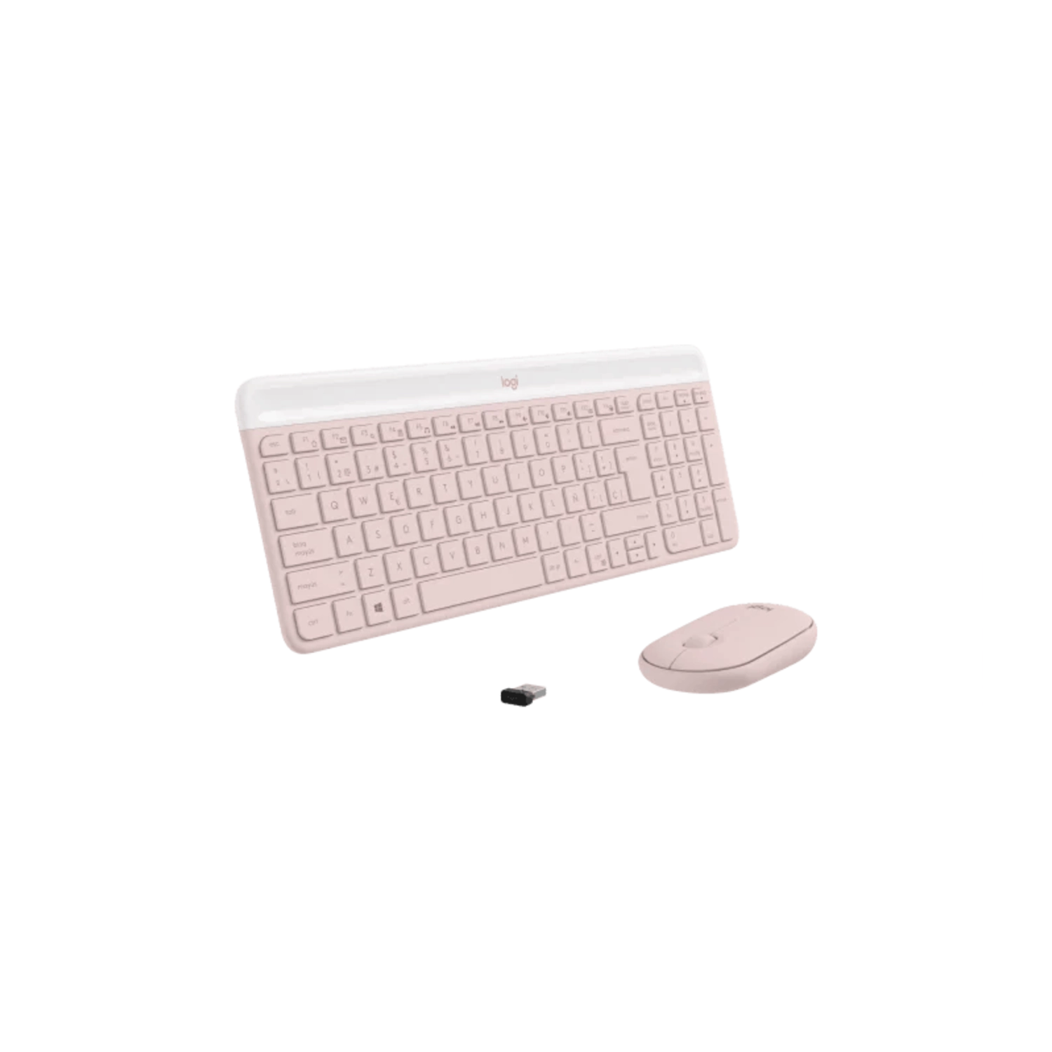 Combo | Logitech | MK470 Slim | Teclado Español + Mouse Wireless Rosa