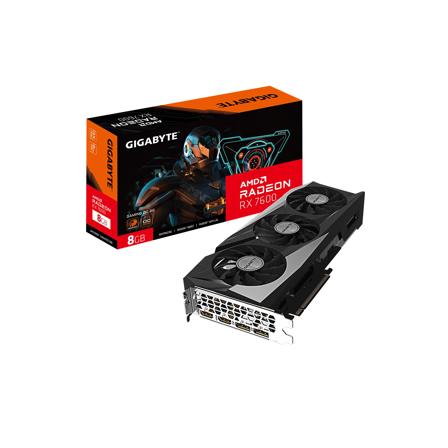 Placa Radeon RX 7600 GAMING OC 8G - 1 Placa Radeon RX 7600 GAMING OC 8G