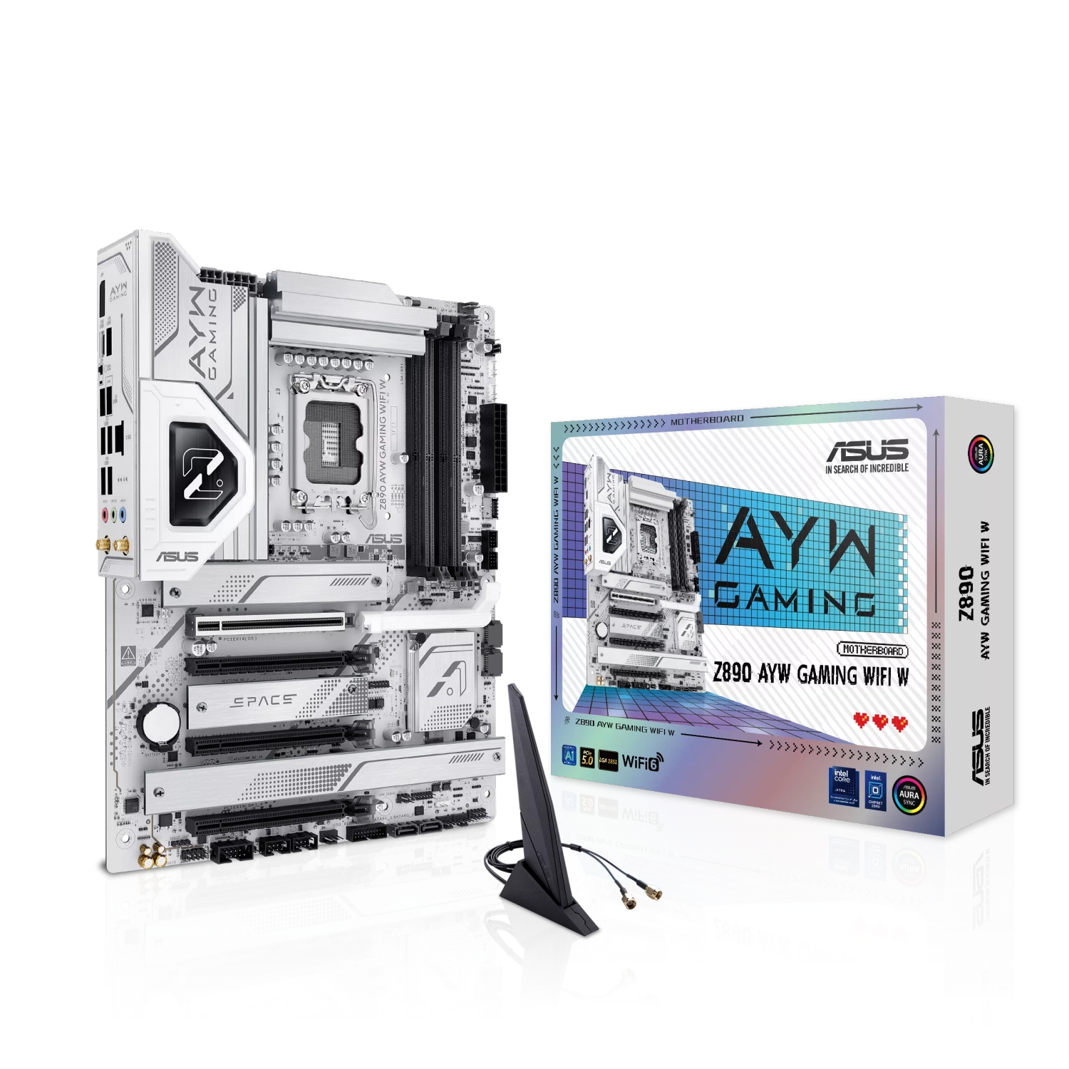 Placa madre | ASUS | Z890 AYW GAMING WIFI W | Z890, DDR5, Wi‑Fi Placa madre | ASUS | Z890 AYW GAMING WIFI W | Z890, DDR5, Wi‑Fi