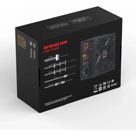 FUENTE RAPTOR VOLT 650W 80 PLUS BRONZE