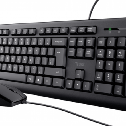 COMBO TECLADO + MOUSE TRUST PRIMO BLACK USB SILENCIOSO