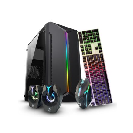 Gabinete Gamer Jalatec JT-K80 | Kit RGB con Fuente y Periféricos Incluidos